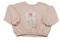 Světlerůžová oversize mikina s květem Matalan