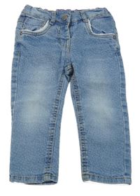 Modré vzorované rifle s krajkou Topolino