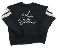 Černá mikina s nápisem a proužky M&S