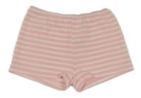 Světlerůžovo-bílé pruhované úpletové kraťasy 