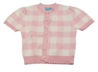 Světlerůžovo-bílá kostkovaná úpletová vesta Draper James