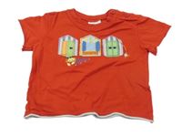 Červeno-bílé tričko s nášivkami Ladybird