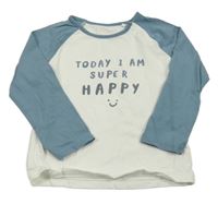 Bílo-modré triko s nápisem Tu