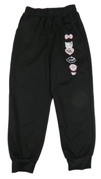 Černé tepláky s Kitty 