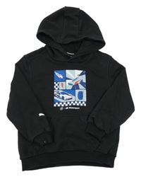 Černá mikina s potiskem a kapucí Puma