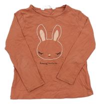 Skořicové triko s králíčkem H&M