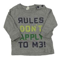 Šedé melírované triko s nápisem H&M