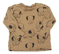 Béžové triko se slony H&M
