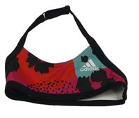 Černo-červeno-tmavorůžovo-mentolová plavková podprsenka Adidas