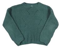 Šalvějový žebrovaný žinylkový oversize crop svetr YIGGA