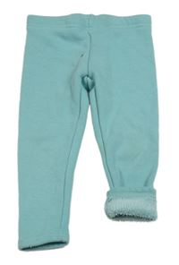 Mentolové teplákové zateplené legíny Lily & Dan