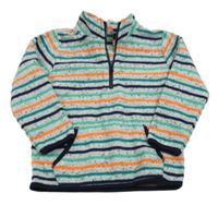 Světlešedo-pruhovaná melírovaná fleecová mikina s kapsou F&F