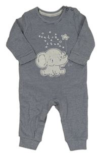 Tmavomodro-bílý pruhovaný/vzorovaný overal s Dumbem George