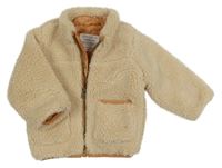 Smetanová huňatá zateplená bunda PRIMARK