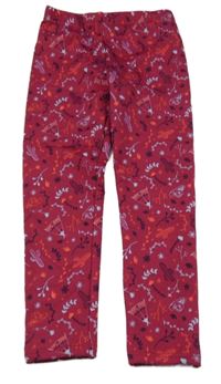 Nové - bordó teplákové zateplené legíny s kaktusy a týpí Kiki&Koko