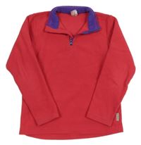 Jahodová fleecová funkční mikina s logem Quechua