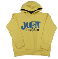 Žlutá mikina s nápisy a kapucí little kids