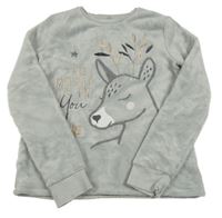 Šedá plyšová pyžamová mikina se zvířátkem C&A