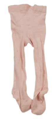 Světlerůžové punčocháče s krajkovými volánky 