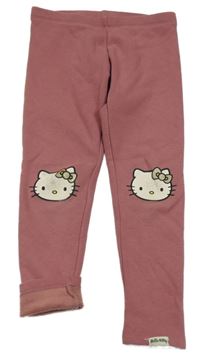 Starorůžové teplákové zateplené legíny s Kitty C&A