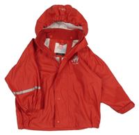 Červená nepromokavá bunda se sloníkem a odepínací kapucí CeLaVi