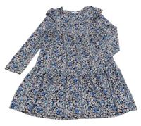 Černo-květované šaty s volánky PRIMARK