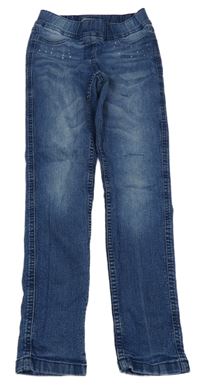 Modré riflové džegíny s kamínky John Baner