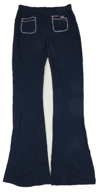 Tmavomodré flare tepláky s kočičkou Kids