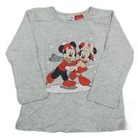 Světlešedé melírované mikinotriko s Minnie a Mickey LC WaIKIKI