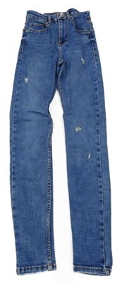 Modré skinny rifle s prošoupáním Bershka