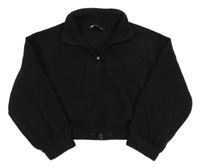 Černá fleecová crop mikina F&F
