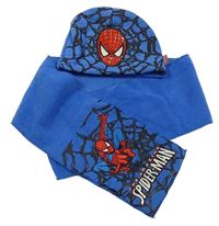 2set - Modrá fleecová šála se Spidermanem + čepice Ladybird