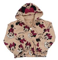 Růžová propínací mikina s Minnie a kapucí C&A
