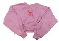 Růžová crop mikina s kovbojskými botami zn. M&S