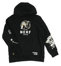 Černá mikina s logem Nerf a kapucí