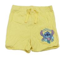 Žluté bavlněné kraťasy se Stitchem Primark