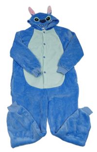 Modrá chlupatá kombinéza s kapucí - Stitch