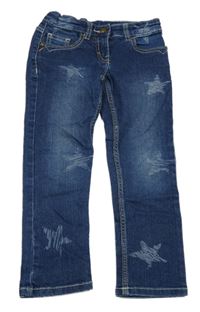 Tmavomodré rifle s hvězdami Benetton