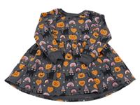 Antracitové teplákové šaty s kočkami a dýněmi Dunnes