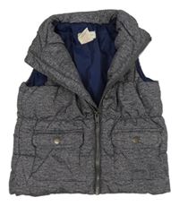 Tmavošedá melírovaná šusťáková zateplená vesta Rorie Whelan