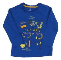 Safírové triko s obrázky Mothercare