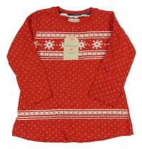 Nové - Červená vzorovaná dlouhá mikina Crafted