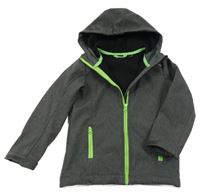 Tmavošedá melírovaná softshellová funkční bunda s kapucí Crivit