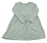 Světlezelené bavlněné šaty s duhami H&M