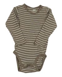 Hnědo-bílé pruhované body H&M