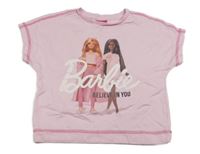 Růžové teplákové tričko s Barbie