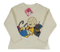 Nové - Smetanová mikina s klukem a kočkou