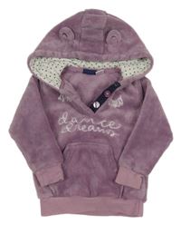 Levandulová chlupatá mikina s nápisem a kapucí Lupilu