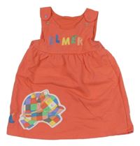 Korálové teplákové laclové šaty se slonem Tu