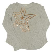 Šedé melírované triko s hvězdami H&M